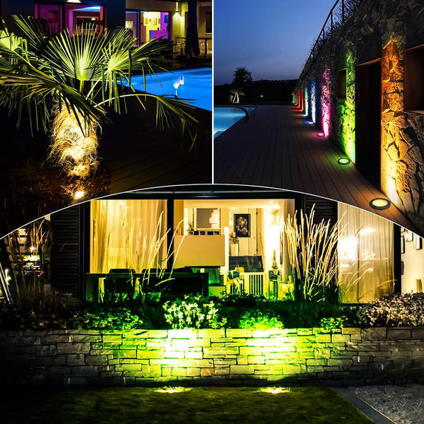 Low Voltage Landscape Lighting - 10W RGB Landscape Lights with Color Changing, 12V-24V Waterproof Outdoor In-Ground Lights for Yard Garden (10 Pack)7