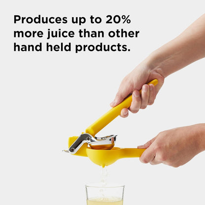 Freshforce Lemon Squeezer Citrus Juicer, Manual Hand Press with Dual-Gear Power for Maximum Juice Extraction, Durable, Yellow3