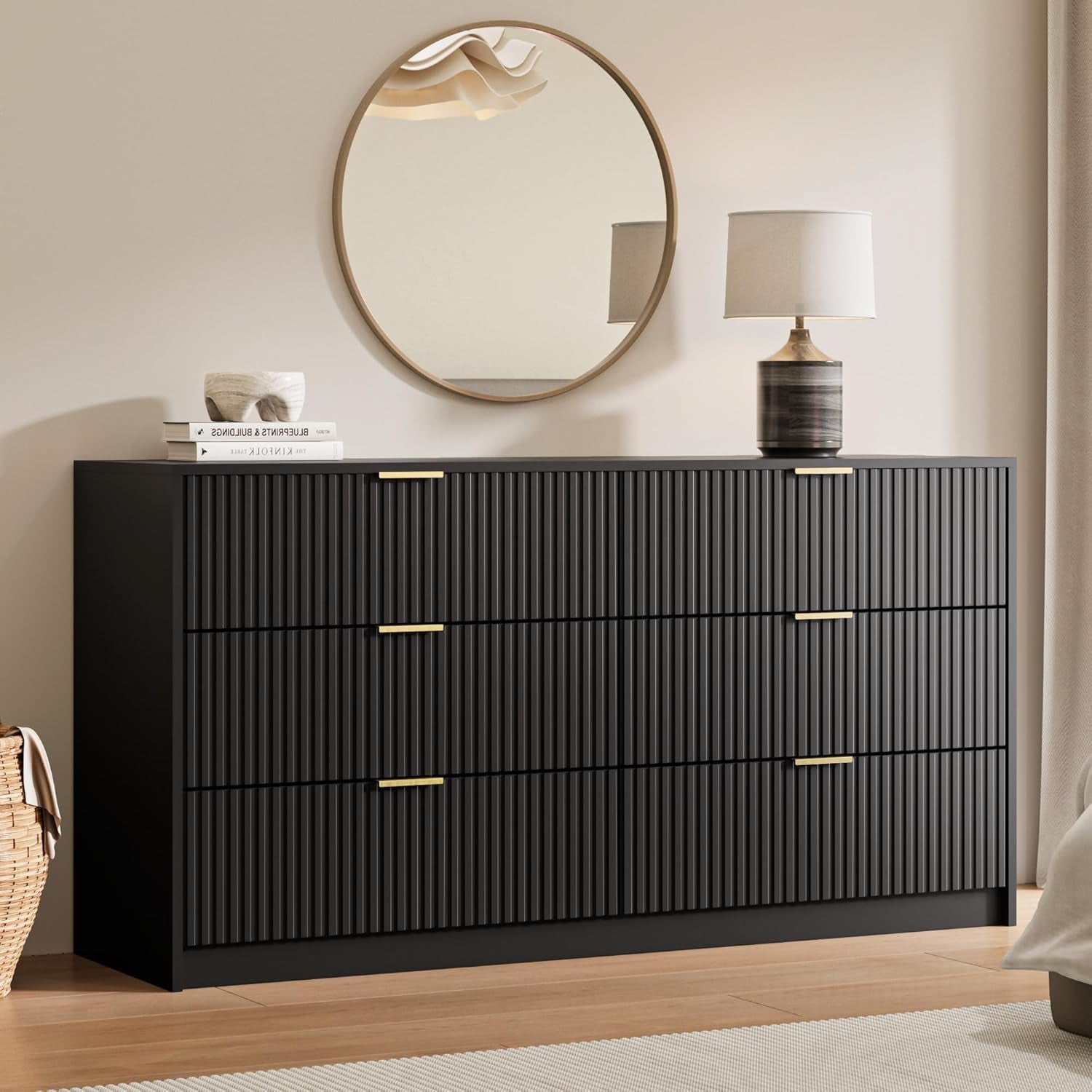 black-6-drawer-dresser-for-bedroom-55-wide-modern-chest-of-drawers-with-gold-metal-handles-fluted-wood-tv-stand-for-living-room-hallway