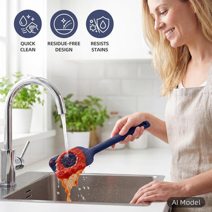 Kitchen Utensils Set 6 Pcs,Silicone Cooking Utensils Set Spatula Set,446℉ Heat Resistant Cooking Utensils,Tongs,Spoon,Bpa Free Kitchen Gadgets Appliances for Non-Stick Cookware,Home Essential(Blue-6P)7