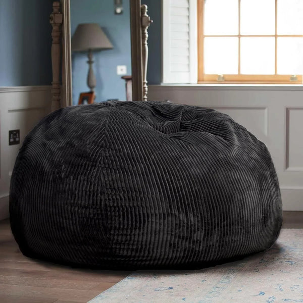 Bean Bag Chair, with Faux Rabbit Fur Cover for Teens and Kids, with Filling Memory Foam Bean Bag Chairs, Soft Faux Fur Fabric, 2.5 Feet round Fluffy Bean Bag Sofa Essential for Reading Games7