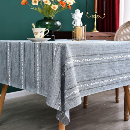 Farmhouse Embroidered 42X42 Inch Square Tablecloth Linen Texture1