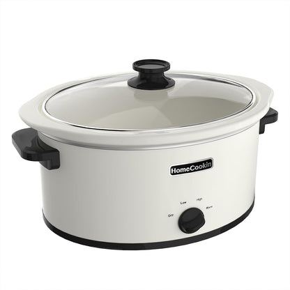 8 Quart Slow Cooker Oval Manual Pot Food Warmer with 3 Cooking Settings, White1