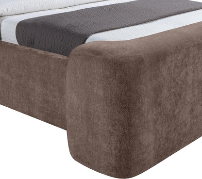 Meridian Furniture Modenabrown-Q Modena Collection Modern | Contemporary Queen Bed with Soft Brown Polyester Chenille 570 GSM Fabric, Solid Wood Inner Frame, 78.75" W X 101" D X 44" H, Brown, Queen7