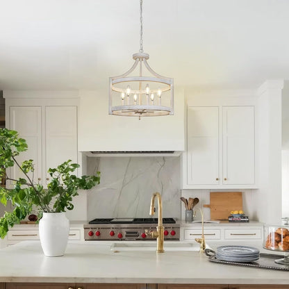 6-Light Farmhouse Chandelier, Vintage Dining Room Light Fixture7