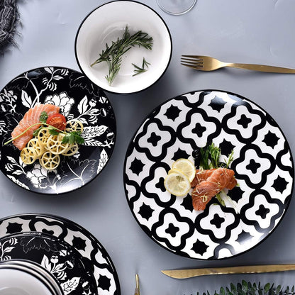 Dinnerware Set - Ceramic Plates and Bowls for 4 - Stoneware Dish Set5
