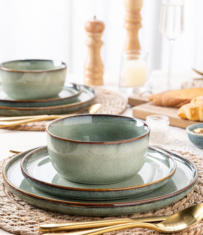 Dinnerware Sets for 4, 12 Pieces Ceramic Plates and Bowls Set5