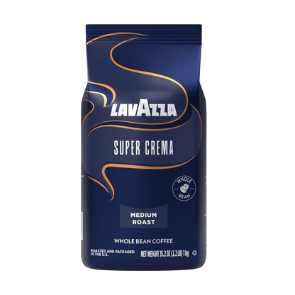 Lavazza Super Crema Whole Bean Coffee, Medium Espresso Roast, Arabica and Robusta Blend, 2.2 Lb Bag, Package May Vary (Pack of 1)1