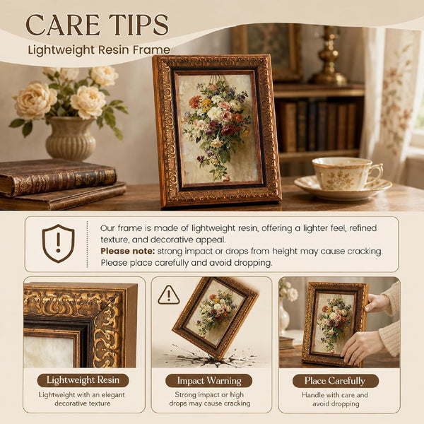 8 Pcs Multicolor Vintage Picture Frames (8X10, 5X7, 4X6)8