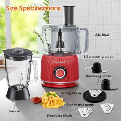 Food Processor and Blender Combo, 88 Oz Food Chopper for Meat, Vegetable and Dough, 70 Oz 700W Glass Jar Blender with 2 Speeds and Pulse for Smoothie, Nutrient Extractions, and More | 70 Oz Glass Jar Blender, for Meat, Vegetable and Dough, with 2 Speeds and Pulse for Smoothie, Nutrient Extractions, and More6