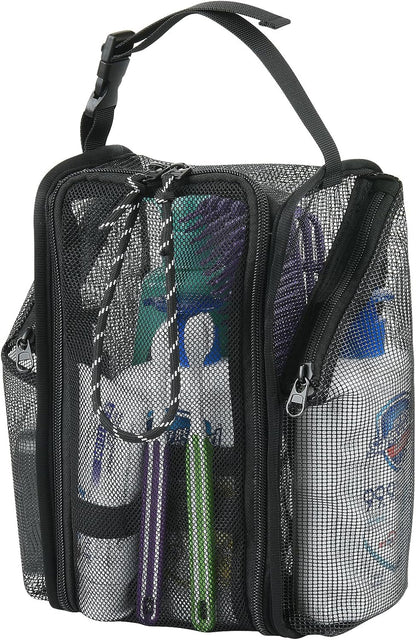 Mesh Shower Caddy Toiletry Organizer Hanging Shower Tote Bag, Quick Dry Shower Organizer Portable Bath Bag with Durable Zippers & Side Pockets for Travel, Gym, Swimming, Beach and Camp1