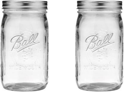 Quart (32Oz) Jar with Silver Lid, Wide Mouth, Set of 21