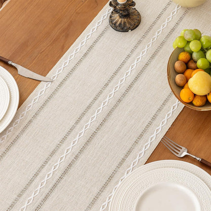 Rustic Linen Table Runner, Ivory Table Runners 36 Inches Long6