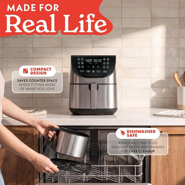 Air Fryer - 8 Qt Extra Large Capacity, Fryforce360º, Digital Display with 12 Presets, Roast, Bake, Broil, Dehydrate, Dishwasher Safe Accessories, Stainless Steel7