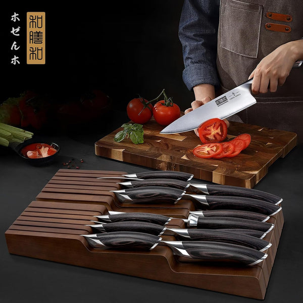 Kitchen Knife Set with Block, 14PCS Ultra Sharp Knife Block Set7