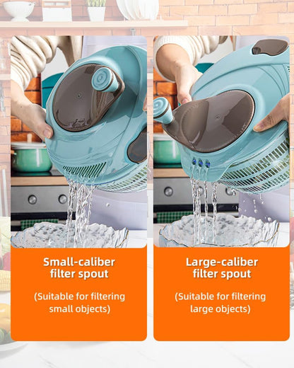 Salad Spinner, 4.24 Quart Lettuce Spinner, Vegetable Spinner | Double Drainage Holes, Wash Spin and Drain without Removing Lid, Non-Slip Base, Easy to Clean, for Greens, Vegetables, Fruit3