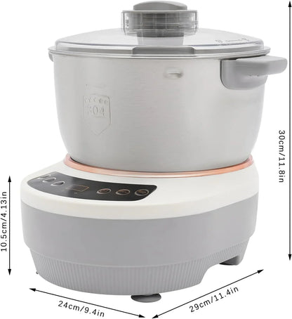 Electric Dough Maker with Ferment Function 5L(4.5QT) Dough Mixer Machine, 304 Stainless Steel Household Flour Kneading Machine for Baking Bread Pizza, Silver2