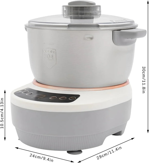 Electric Dough Maker with Ferment Function 5L(4.5QT) Dough Mixer Machine, 304 Stainless Steel Household Flour Kneading Machine for Baking Bread Pizza, Silver2