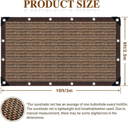 Shade Cloth for Garden,80% Mesh Tarp with Grommets Shade Cloth for Greenhouse,Patio,Vegetables,Plants Cover and Chicken Coops,Coffee Shade Net for Outdoor Garden3