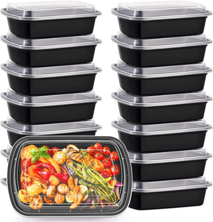 38Oz Meal Prep Containers, Extra Large &Thick Food Storage Containers with Lids, Reusable Plastic,Disposable Bento Box,Stackable,Microwave/Freezer/Dishwasher Safe, BPA Free (30Pack)1