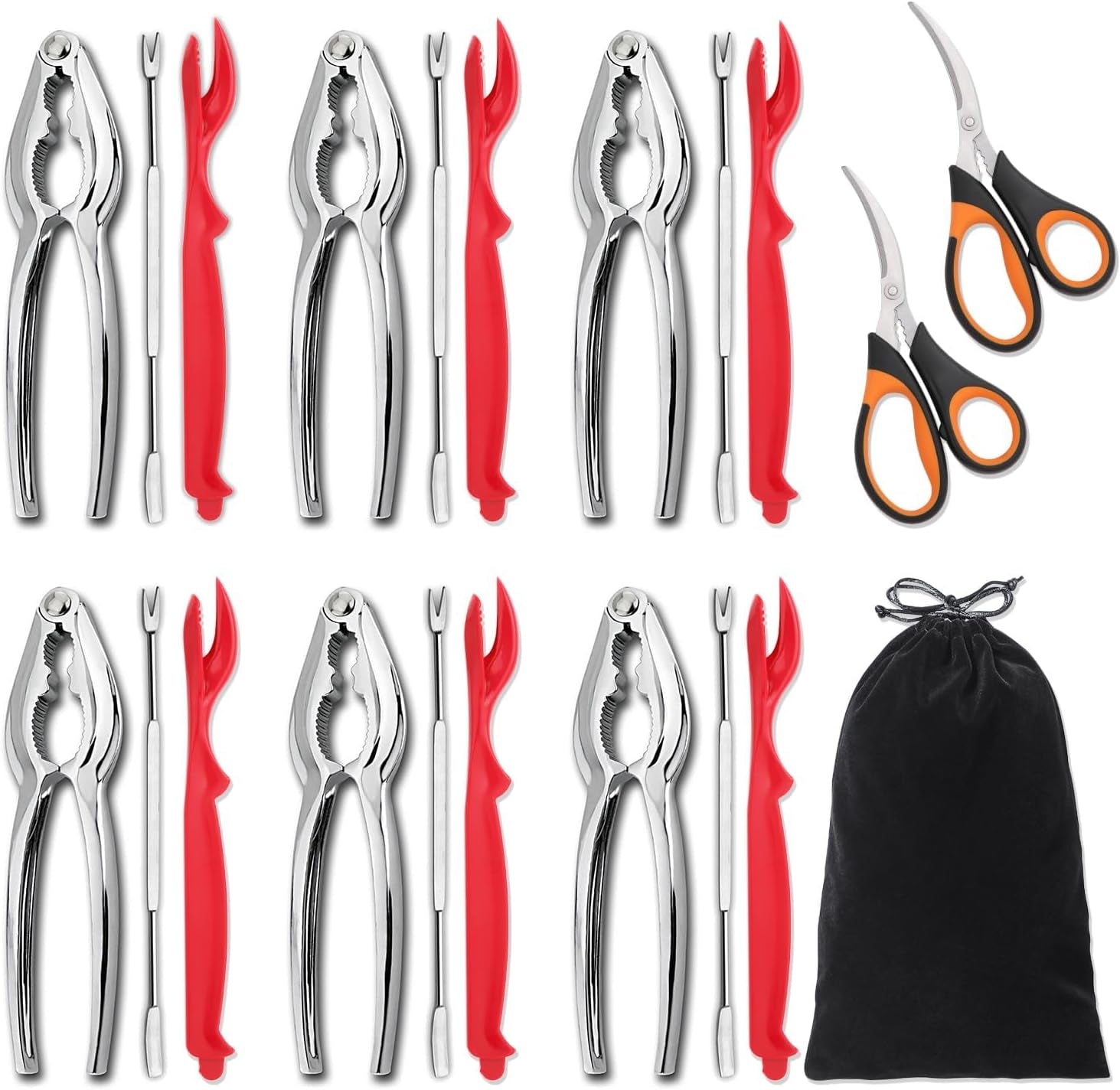 20-pack-crab-crackers-and-tools-set-seafood-boil-party-supplies-includes-6-crab-crackers-6-lobster-shellers-6-crab-leg-forks-picks-and-2-seafood-scissors-black-storage-bag-nut-cracker-set