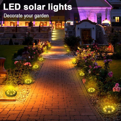 Solar Powered Ground Lights 12 Pack,Waterproof LED Solar Lights Outdoor Solar Disk Lights Decorative,Solar Garden Lights for Landscape Pathway Patio Yard Walkway Path Lawn Driveway Lighting Warm White6