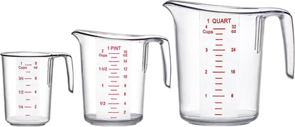 '- Melissa - Plastic Measuring Cups (3-Piece Set), Food-Grade Measuring Jugs, 1/2/4-Cup Capacity, Unbreakable, Stackable, Dishwasher-Safe, Great for Oil, Vinegar, Flour, and More6