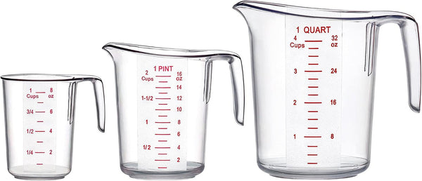 '- Melissa - Plastic Measuring Cups (3-Piece Set), Food-Grade Measuring Jugs, 1/2/4-Cup Capacity, Unbreakable, Stackable, Dishwasher-Safe, Great for Oil, Vinegar, Flour, and More6