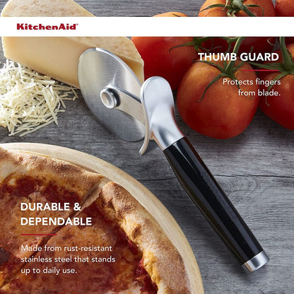 Kitchenaid Classic Pizza Wheel with Sharp Blade for Cutting through Crusts, Pies and More, Built in Finger Guard for Safety and Comfort Grip to Protect Fingers, Dishwasher Safe, 9-Inch, Black3