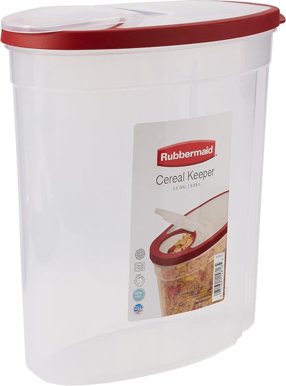 Rubbermaid Flex and Seal Cereal Keeper, 1.5 Gallon, Bpa-Free, Clear with Red Lid, Airtight6