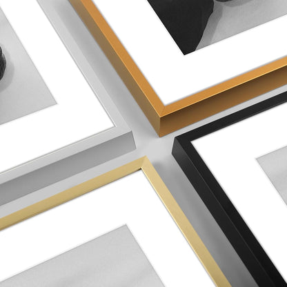 11X14 Black Aluminum Frame with White Mat, Real Glass8