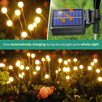 Solar Lights Outdoor Waterproof 4 Pack of 32 Leds Garden Patio Firefly Decoration Unique Gifts Women Grandparents3