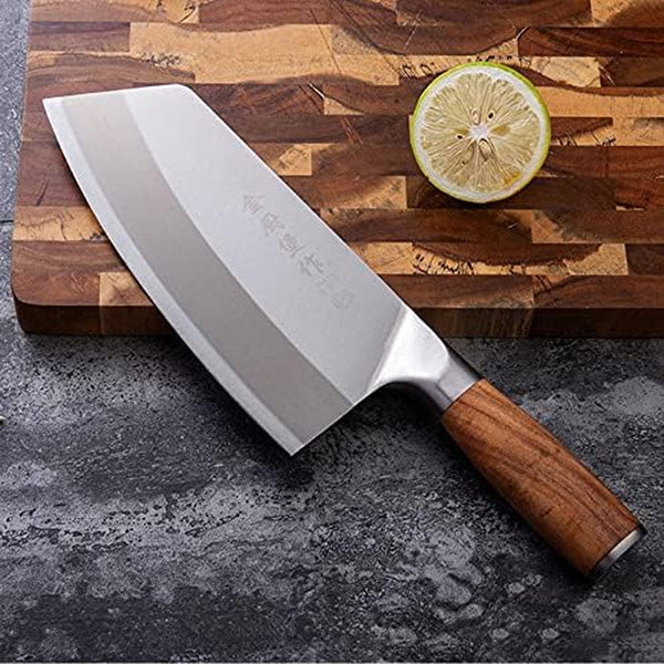 Cleaver Knife,Meat Cleaver 4Cr13Mov Chef Knife 7 Inch Chinese Kitchen Knives Meat Fish Vegetables Slicing Knife Super Sharp Blade Rosewood Cleaver (Color : Slicing Knife)3