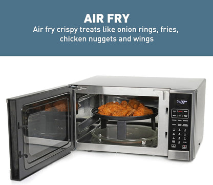 3-In-1 Microwave Air Fryer Convection Oven 1000-Watts with 10 Power Levels and 12 Presets, Speed Defrost, Electronic Control Panel and Glass Turntable, 1.3-Cu.Ft., Stainless Steel7