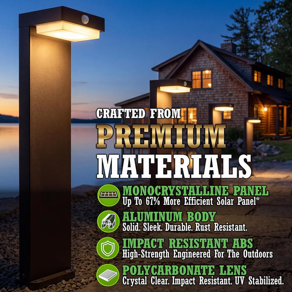 Premium Solar Pathway Lights Outdoor, Motion Sensor, 2 Modes, 4Pk8
