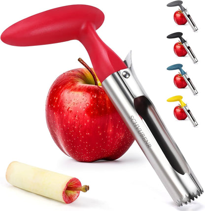 Premium Apple Corer Tool - Easy to Use and Clean - Sturdy Apple Core Remover with Sharp Serrated Blades - Stainless Steel Corers for Apple and Pear - Core Fruits with Ease(Red)1