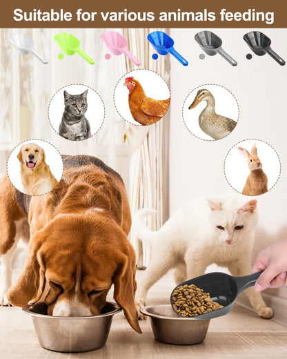 2Pack Dog Cat Food Scoop Measuring Cup,1 Cup Plastic Pet Food Scoop (Black)6