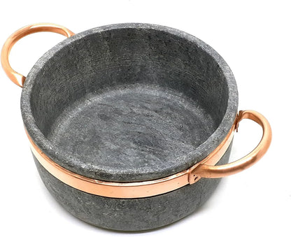 Soapstone 2.4 Qt Dutch Oven with Copper Handles by  | Handcrafted from a Block of Pure Soapstone | Non-Toxic and Non-Stick | Unique, Durable and Eco-Friendly9
