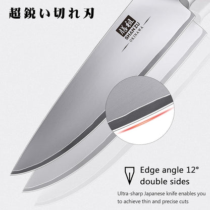 Japanese Knife Set 3 Pcs, 10Cr15Mov High Carbon Stainless Steel4