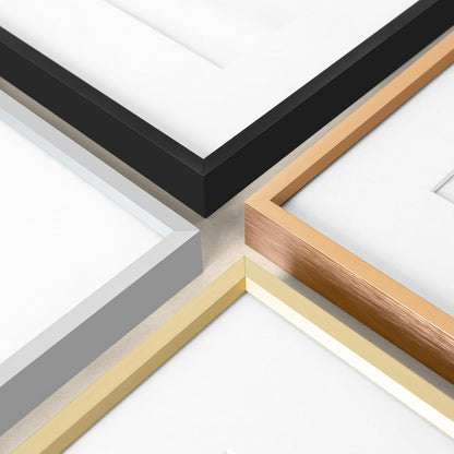 11X14 Gold Aluminum Frame, Real Glass, Mat Fits 8X108