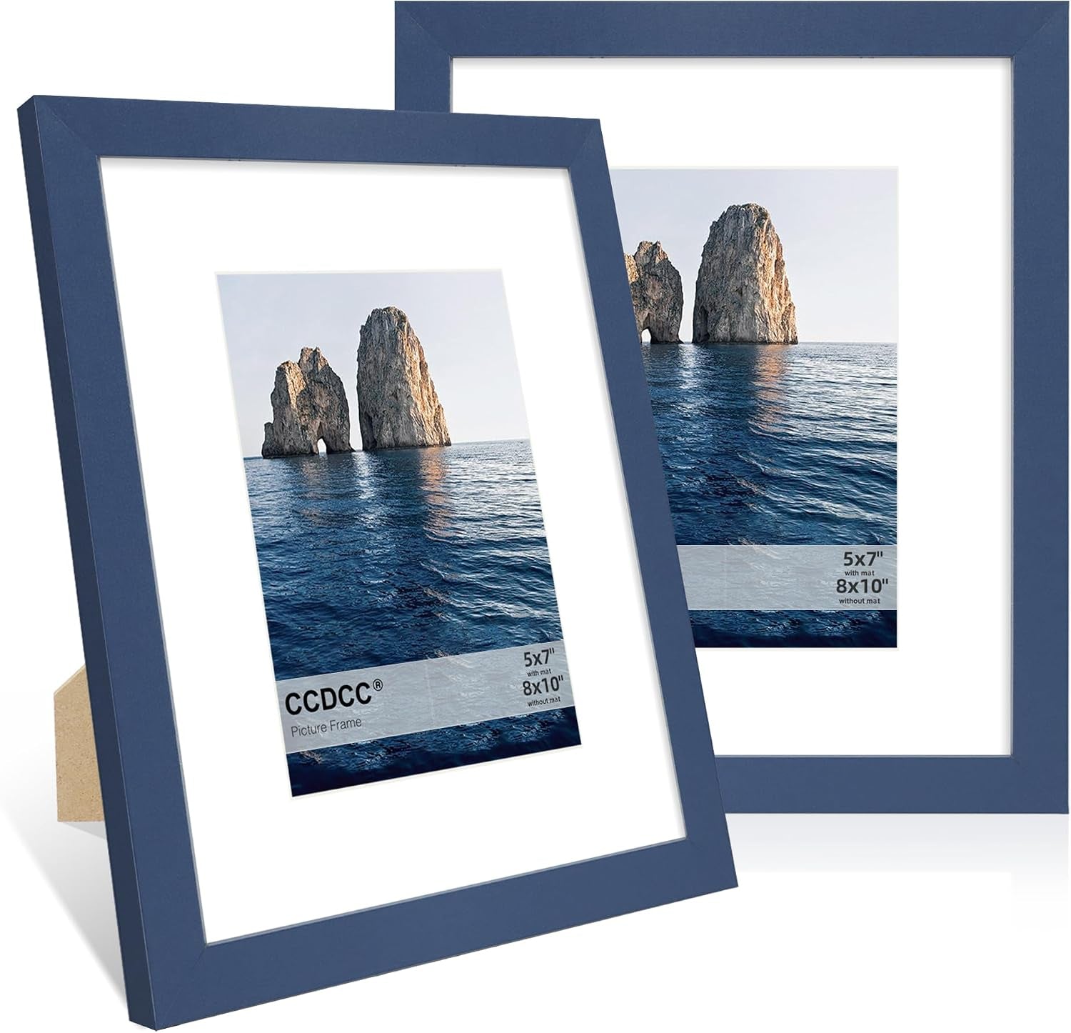 8x10-picture-frame-set-of-2-8-x-10-wood-photo-frames-with-mat-for-5x7-natural-wooden-frame-with-real-glass-cover-for-wall-and-tabletop-display-blue