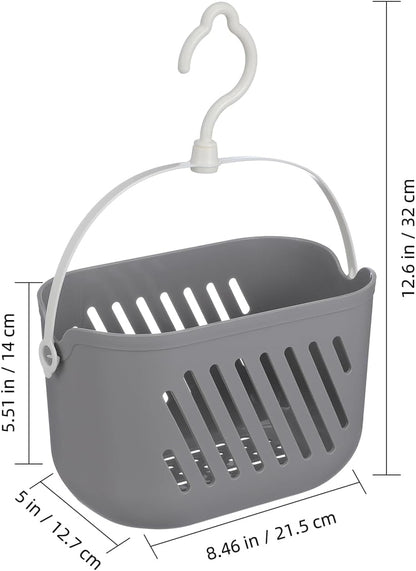 Hanging Shower Caddy with Hooks, Plastic Bathroom Organizer7