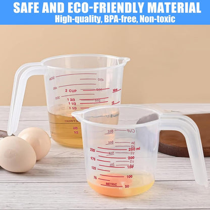 2 Pack Measuring Cup Set, 250Ml (1-Cup) and 500Ml (2-Cup) | Plastic Liquid Measuring Cups- Baking, Cooking, Mixing & Measuring Cups, Essential Kitchen Tools7