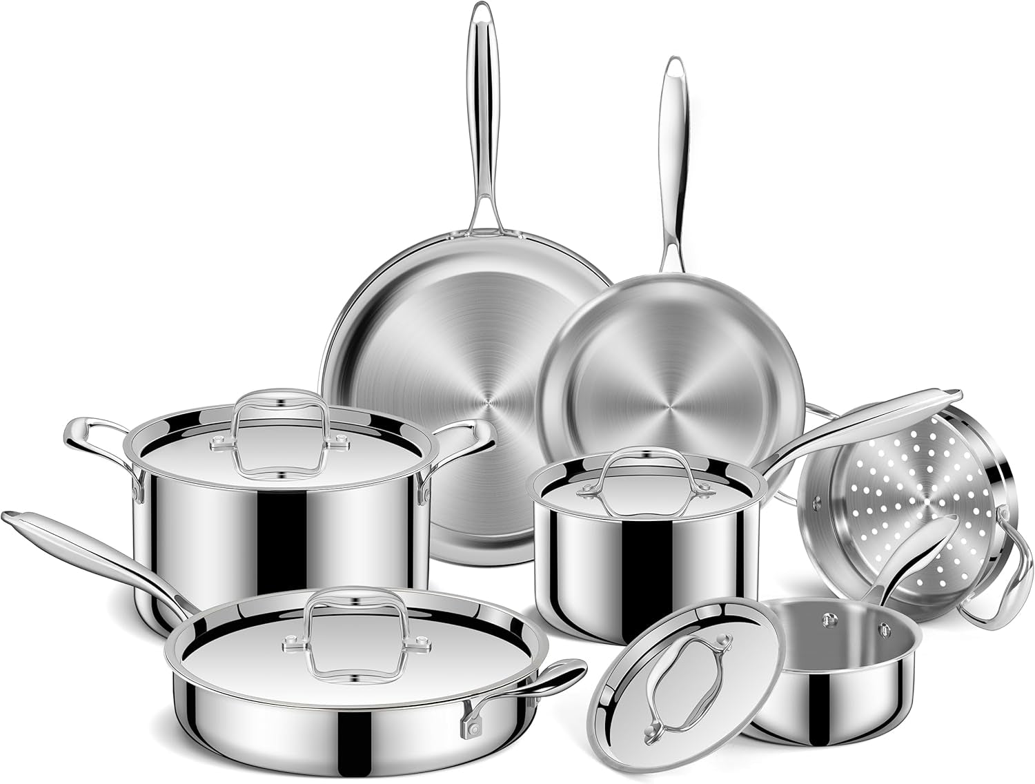 pots-and-pans-set-3-ply-11-piece-stainless-steel-cookware-set-oven-dishwasher-safe-induction-compatible-frying-pans-saucepans-saute-pan-stock-pot-pfoa-free-kitchen-skillet