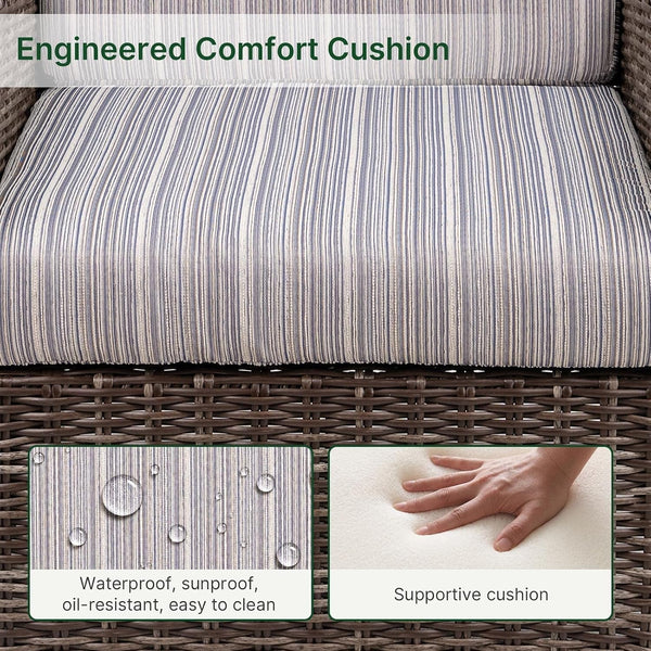 All-Weather Outdoor Wicker Patio Furniture Set with Thick Cushions4