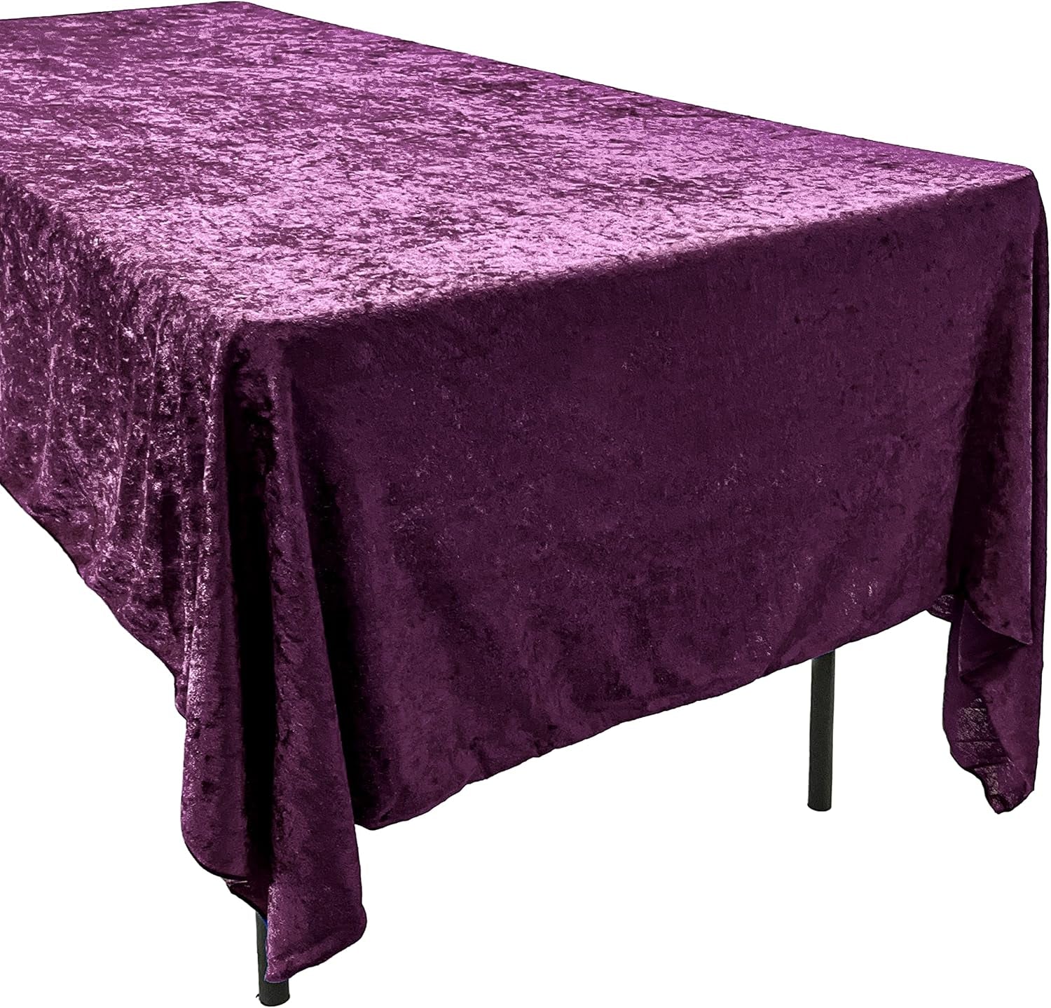 lush-panne-velvet-tablecloth-60-x-102-inch-rectangular-table-cover-great-for-buffet-table-parties-holiday-dinner-wedding-baby-shower-plum-60-x-102-inch