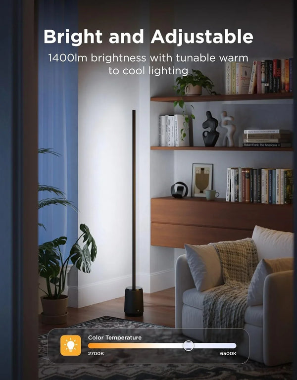 Govee Floor Lamp 3 Lite, Smart RGBIC LED Corner Lamp for Living Room | Compatible with Alexa, Smartthings, Matter, 1400Lm Dimmable Color Changing Tall Standing Light with Music Sync for Bedroom3
