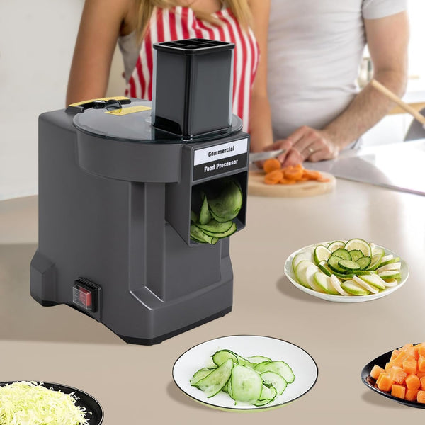 3-In-1 Electric Food Processor with 3 Blades for Slicing, Dicing, Shredding | Commercial Vegetable Processor with Built-In Fan Cooling | for Onion Shredder Potato Slicer, Veggie Processor Home Use3