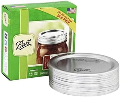Regular Mouth Mason Glass Jar Lids (24-Count), Silver5