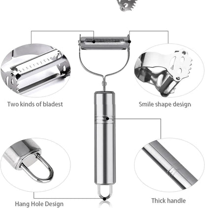 Stainless Steel Multifunction Grater, Julienne Peeler and Slicer for Kitchen8
